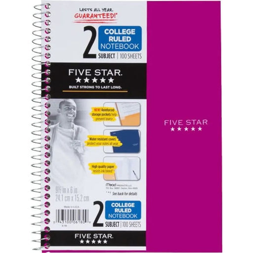 Mead Five Star Notebook Ruled 2-Sub (12) - Farmacias Arrocha