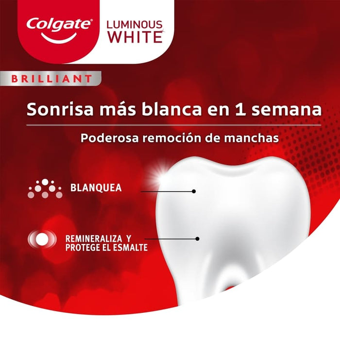 Pasta Dental Colgate Luminous White Brilliant 75 ml - Farmacias Arrocha