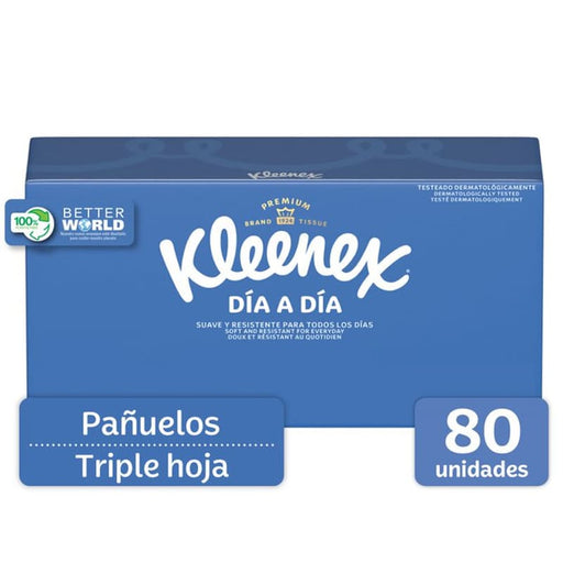 Pañuelos Faciales Kleenex 80U - Farmacias Arrocha