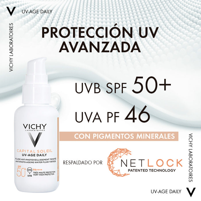 Vichy Capital Soleil Uv Age Protector Solar Anti Edad  Con Color Spf50+ 40Ml - Farmacias Arrocha