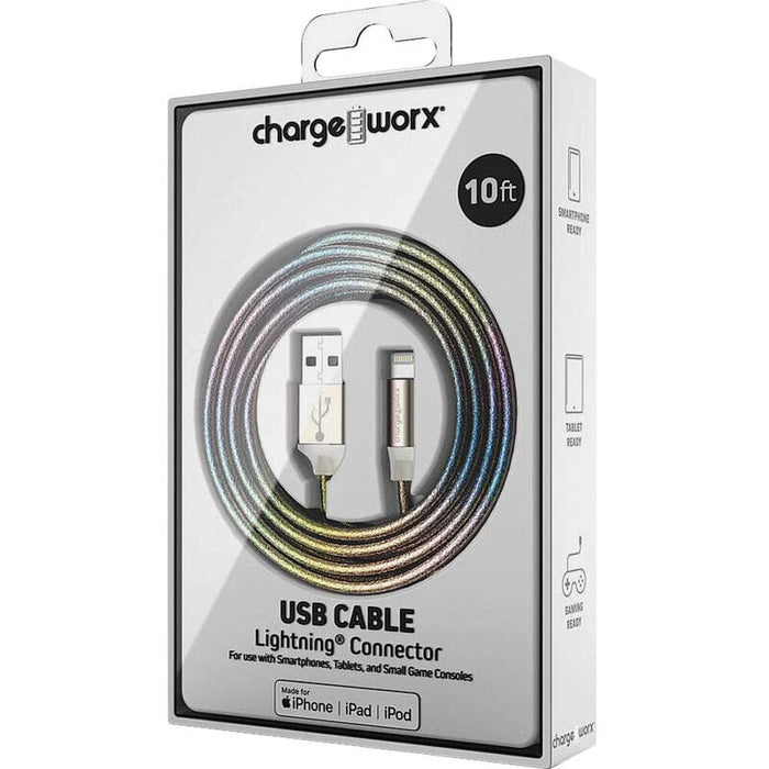 Chargeworx Cable Lightning 10Ft Multicolor - Farmacias Arrocha