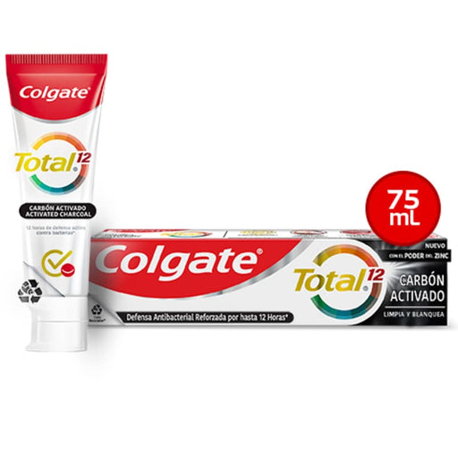 Pasta Dental Colgate Total 12 Carbón Activado 75 ml - Farmacias Arrocha