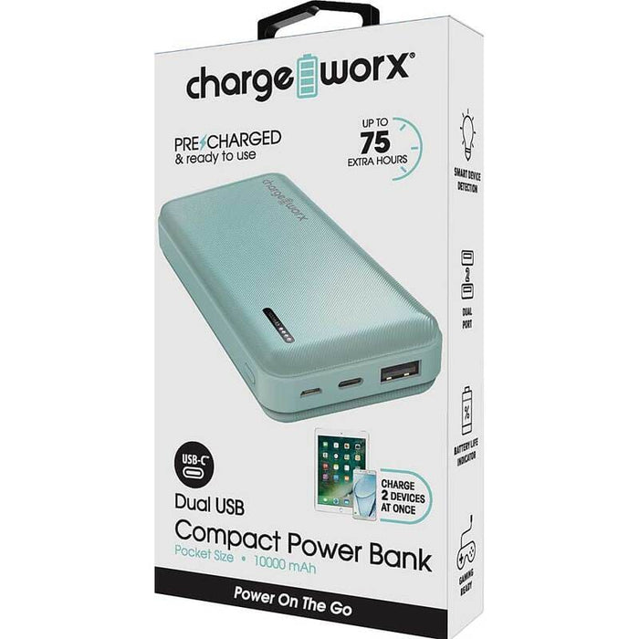 Chargeworx Bateria Portatil 10000 Mah Menta - Farmacias Arrocha