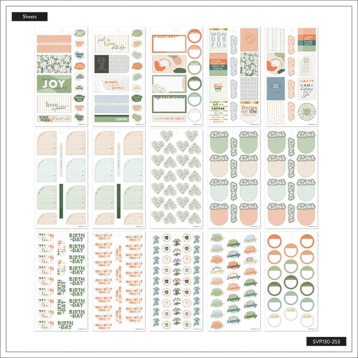 Happy Planner Apricot & Sage 30 Sheet Sticker Value Pack - Farmacias Arrocha