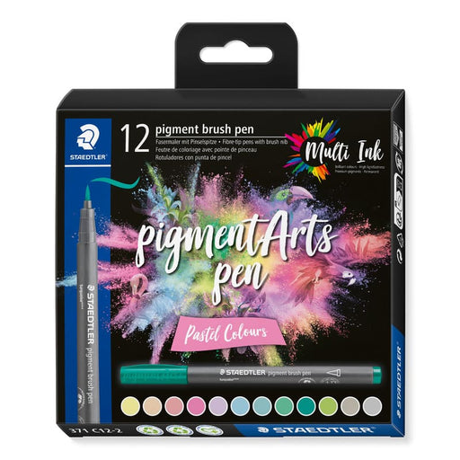 Staedtler Pigment Brush Pen Pastel Colours12Pc - Farmacias Arrocha