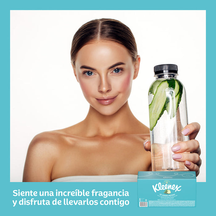 Pañuelos Faciales Kleenex Aromas Té Verde & Pepino 150U - Farmacias Arrocha