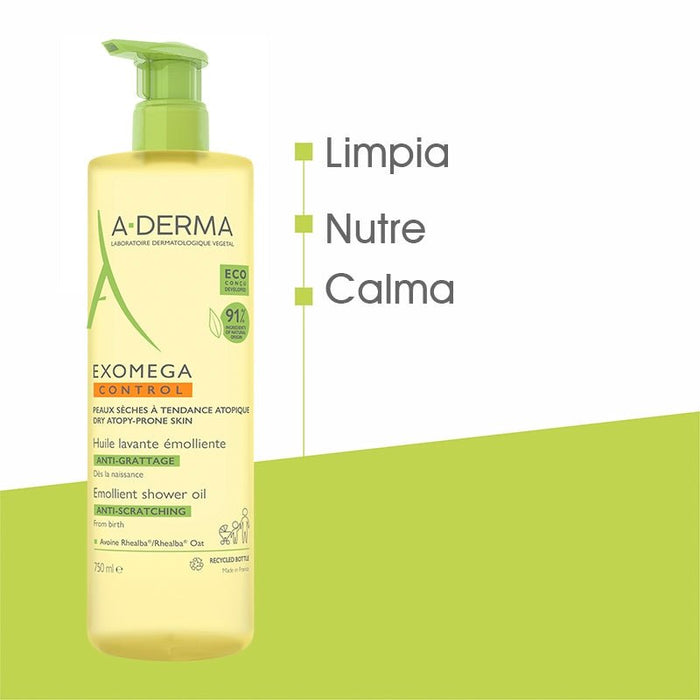 A-Derma Exomega Control Aceite Limpiador Emoliente 750Ml - Farmacias Arrocha
