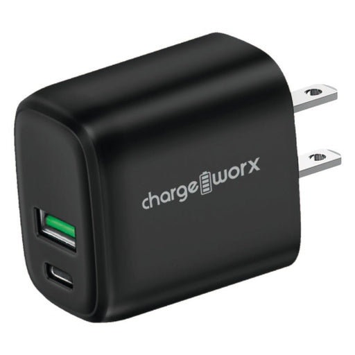 Chargeworx Cargador De Pared Con Entrada USB y Tipo C Black - Farmacias Arrocha