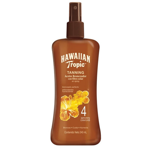 Hawaiian Tropic Tanning - Aceite Bronceador en Spray SPF4 - 240ml - Farmacias Arrocha