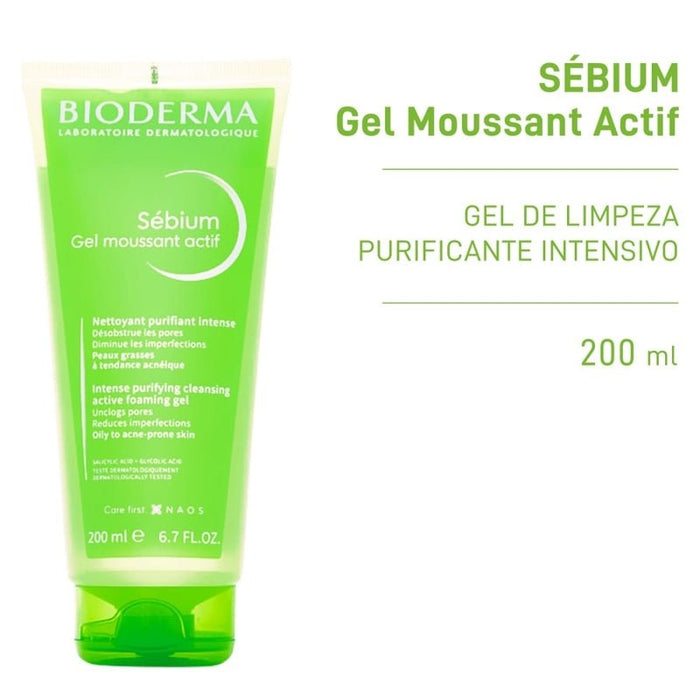 Bioderma Sebium gel Moussant gel Actif 200ml - Farmacias Arrocha