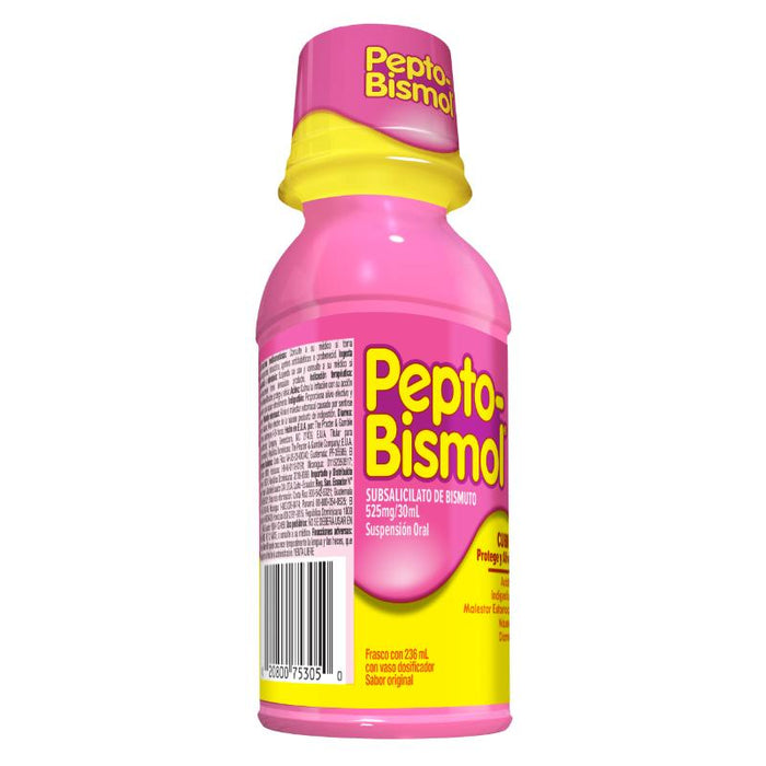 Pepto-Bismol Suspensión Sabor Original 236 Ml - Alivio Para El Malestar Estomacal