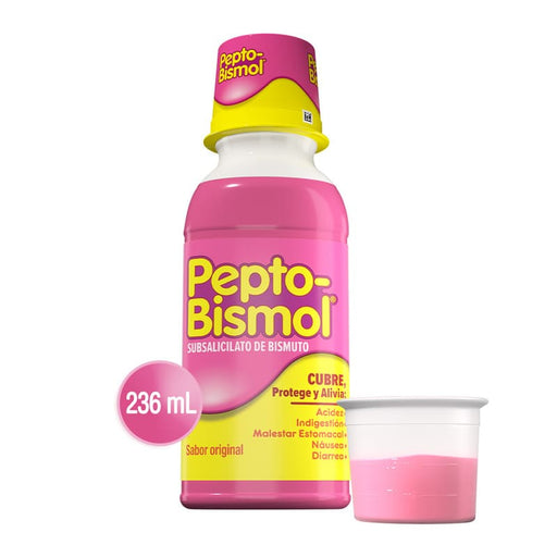 Pepto-Bismol Suspensión Sabor Original 236 Ml - Alivio Para El Malestar Estomacal - Farmacias Arrocha