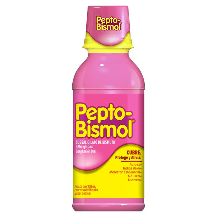 Pepto-Bismol Suspensión Sabor Original 236 Ml - Alivio Para El Malestar Estomacal