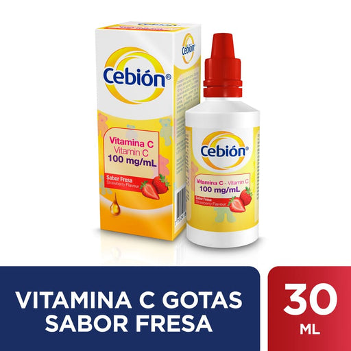 Cebión 100 Mg/Ml Gotas De Vitamina C Sabor A Fresa Con 30Ml - Farmacias Arrocha