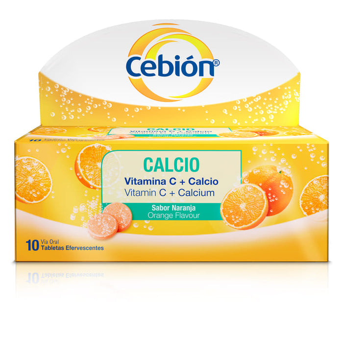 Cebión Tabletas Efervescentes De Vitamina C + Calcio Con 10 Unidades - Farmacias Arrocha