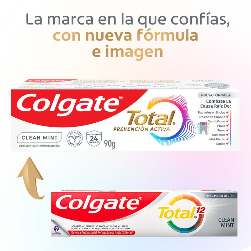 Pasta Dental Colgate Total 12 Clean Mint 75 ml - Farmacias Arrocha