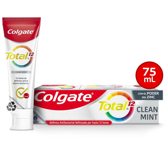 Pasta Dental Colgate Total 12 Clean Mint 75 ml - Farmacias Arrocha