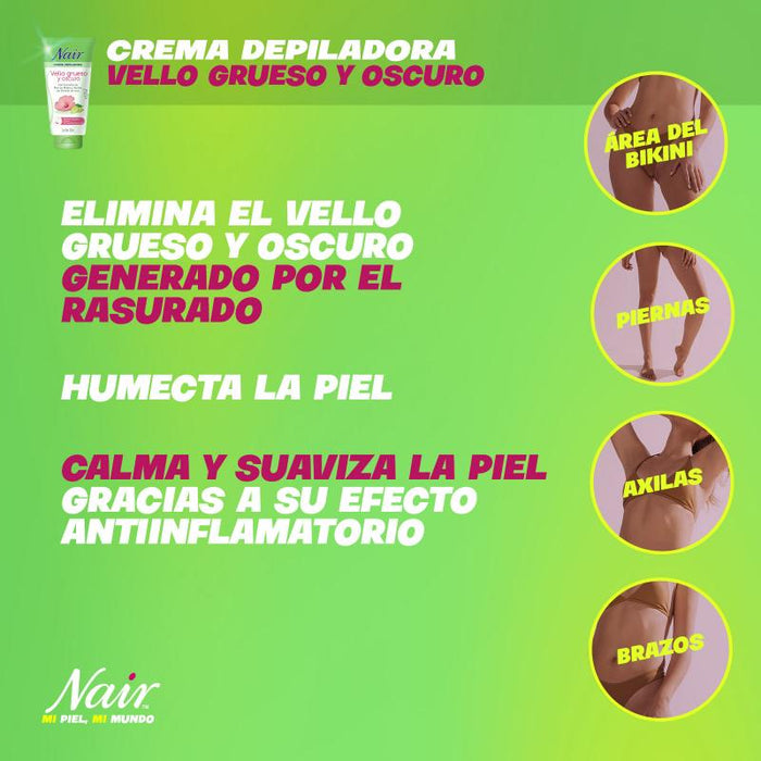 Nair Crema Depilatoria Para Piel De Vello Grueso Y Oscuro 150Ml