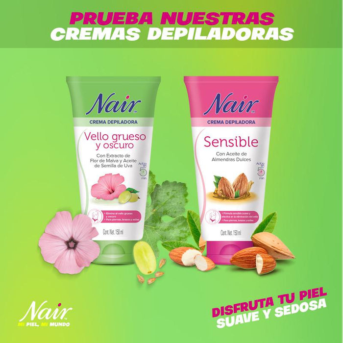 Nair Crema Depilatoria Para Piel De Vello Grueso Y Oscuro 150Ml