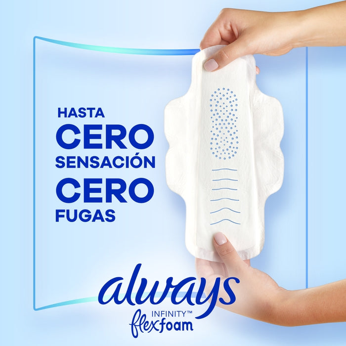 Toallas Femeninas con alas Always Infinity Flexfoam Flujo Abundante 16 Unidades