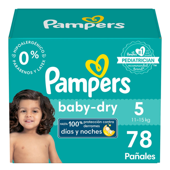 Pañales Pampers Baby Dry Talla 5, 78 unidades