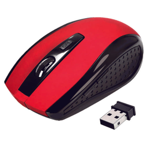 Aneex Mouse Inalambrico Rojo y Negro 2.4G - Farmacias Arrocha