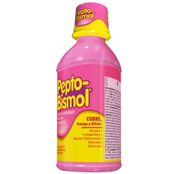 Pepto-Bismol Suspensión Sabor Original 473 Ml - Alivio Para El Malestar Estomacal - Farmacias Arrocha