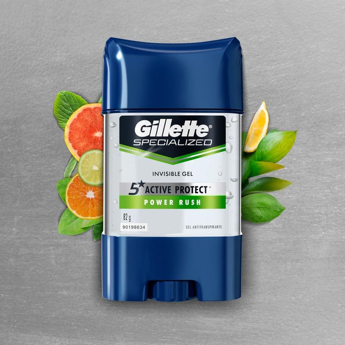 Gel Invisible Antitranspirante Gillette Specialized Power Rush 82 g