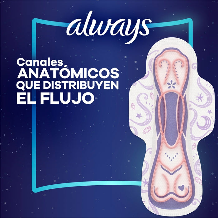 Toallas Femeninas, Always Suave Nocturna 8 Unidades