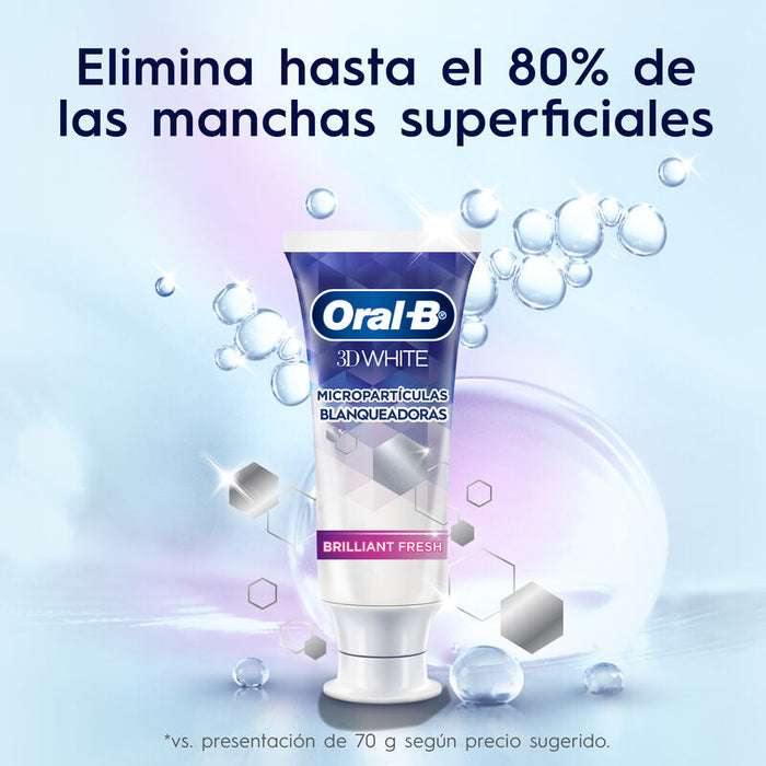 Pasta dental Anticaries con Flúor Oral-B 3d White Brilliant Fresh 75 ml (100 g) 2 Unidades