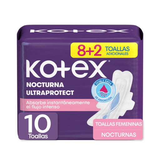 Toallas Femeninas Kotex Nocturna 10U - Farmacias Arrocha