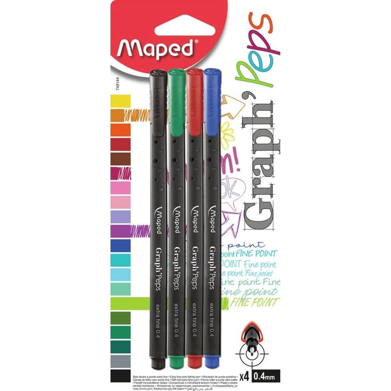 Maped Fineliner Graphpep Surt Bas Bli 4U - Farmacias Arrocha