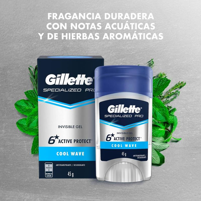 Gel Antritranspirante / Desodorante Gillette Specialized Pro Cool Wave Invisible 45 g