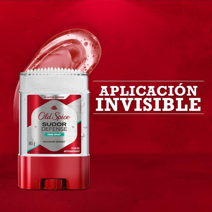 Gel Antitranspirante Old Spice Sudor Defense Pure Sport 80 g