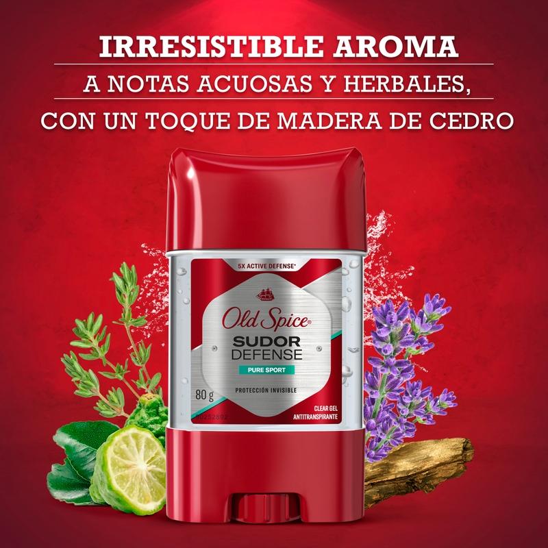 Gel Antitranspirante Old Spice Sudor Defense Pure Sport 80 g - Farmacias Arrocha