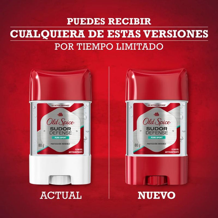 Gel Antitranspirante Old Spice Sudor Defense Pure Sport 80 g