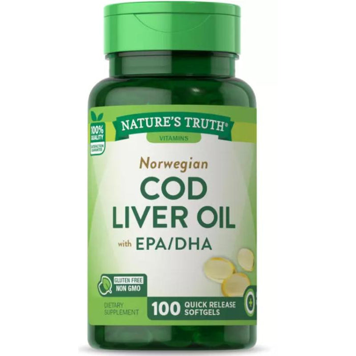 Nature'S Truth Norwegian Cod Liver Oil X 100 Softgels