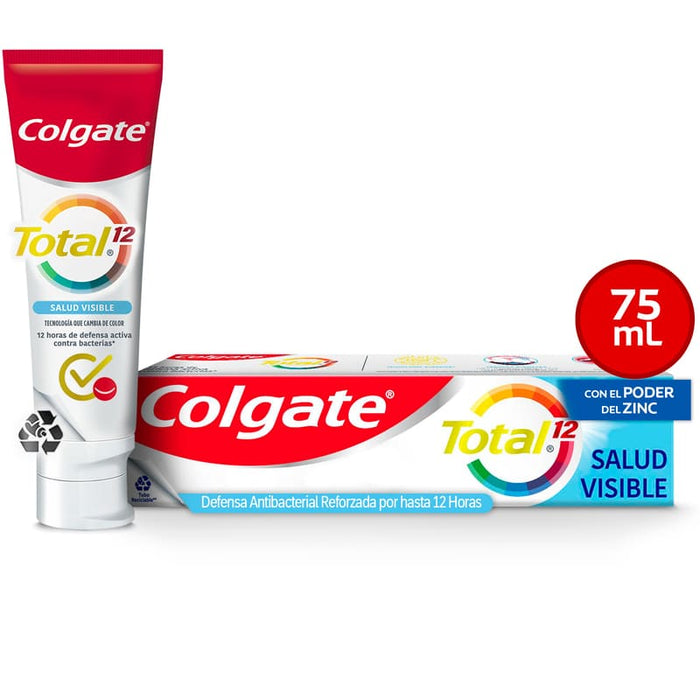 Pasta Dental Colgate Total 12 Salud Visible 75 ml - Farmacias Arrocha