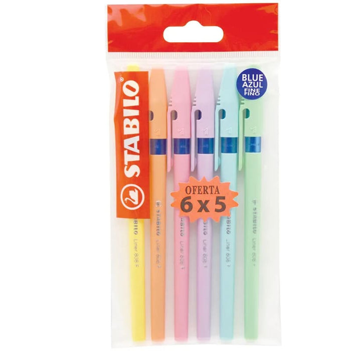 Stabilo Liner 808 Pastel Pack 6X5 - Farmacias Arrocha