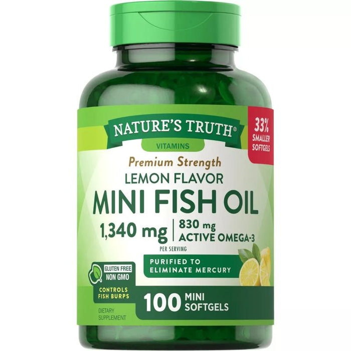 Nature'S Truth Mini Fish Oil Omega 3 Limon Fi 100 Sg