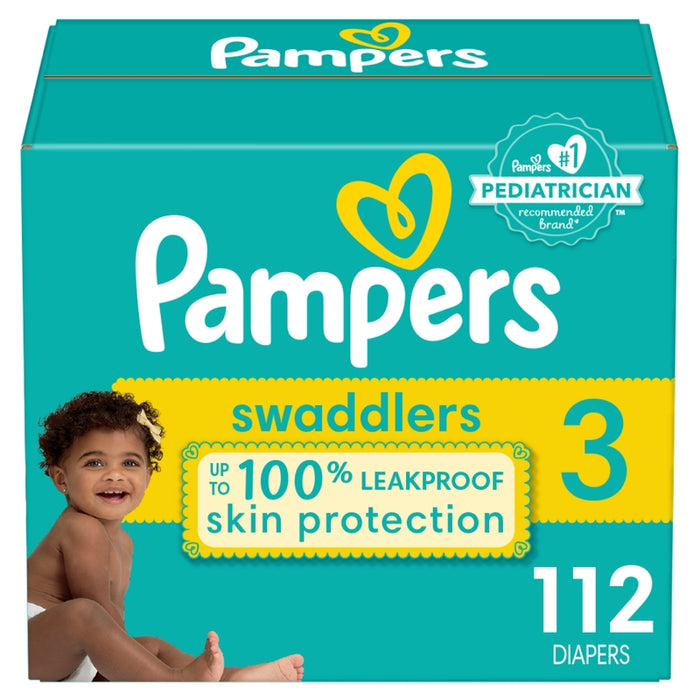 Pañales Pampers Swaddlers Talla 3, 112 unidades