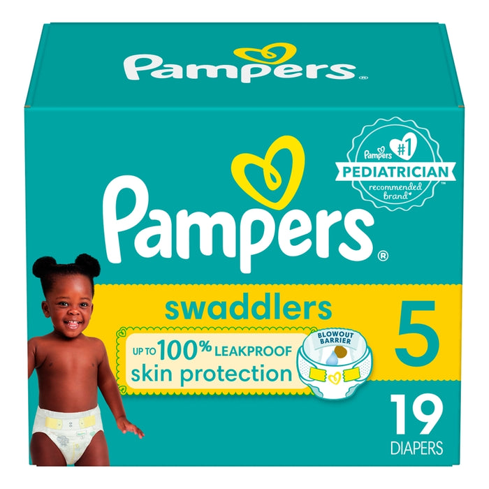 Pañales Pampers Swaddlers Talla 5, 19 unidades