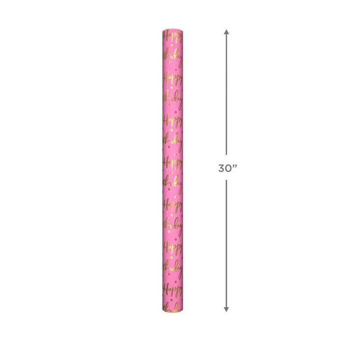 Hallmark Papel De Regalo Feliz Cumpleaños Aluminio Rosa 15Ft² - Farmacias Arrocha