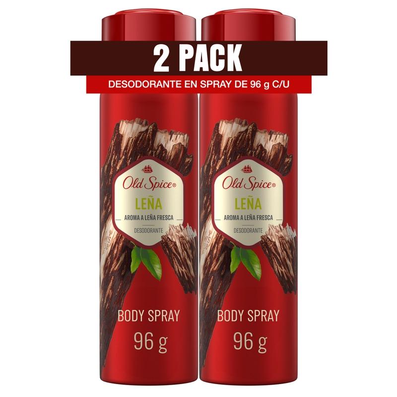 Desodorante Body Spray Old Spice Leña 96 g/150 ml X 2 Unidades - Farmacias Arrocha