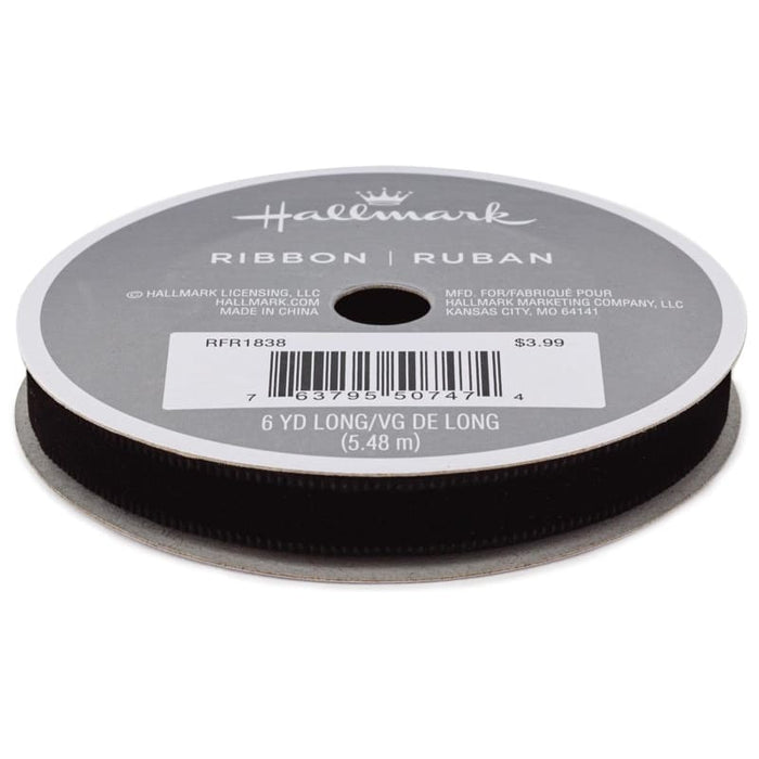 Hallmark Cinta De Terciopelo Negro 3/8" - Farmacias Arrocha