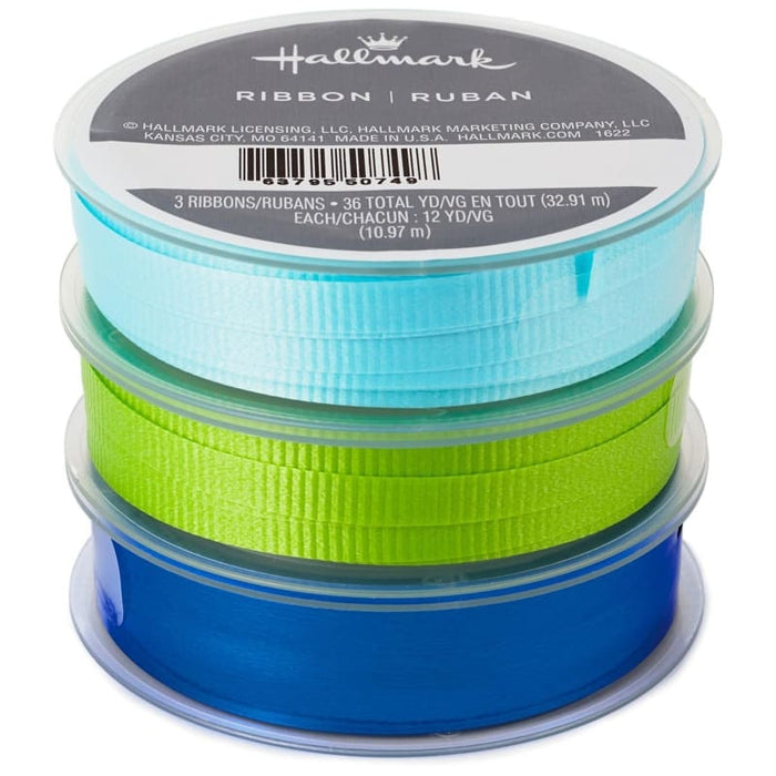 Hallmark Paquete De 3 Cintas Rizadoras Aguamarina/Verde Brillante/Azul Real 108' - Farmacias Arrocha