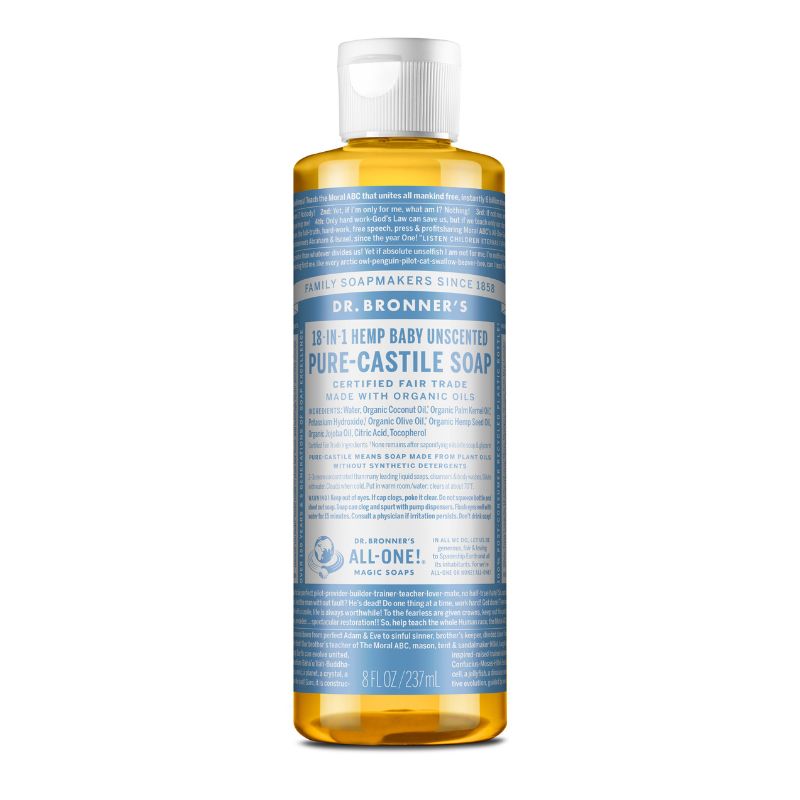 Dr. Bronner's Bebe Sin Aroma Jabón Líquido Puro de Castilla 8 oz - Farmacias Arrocha