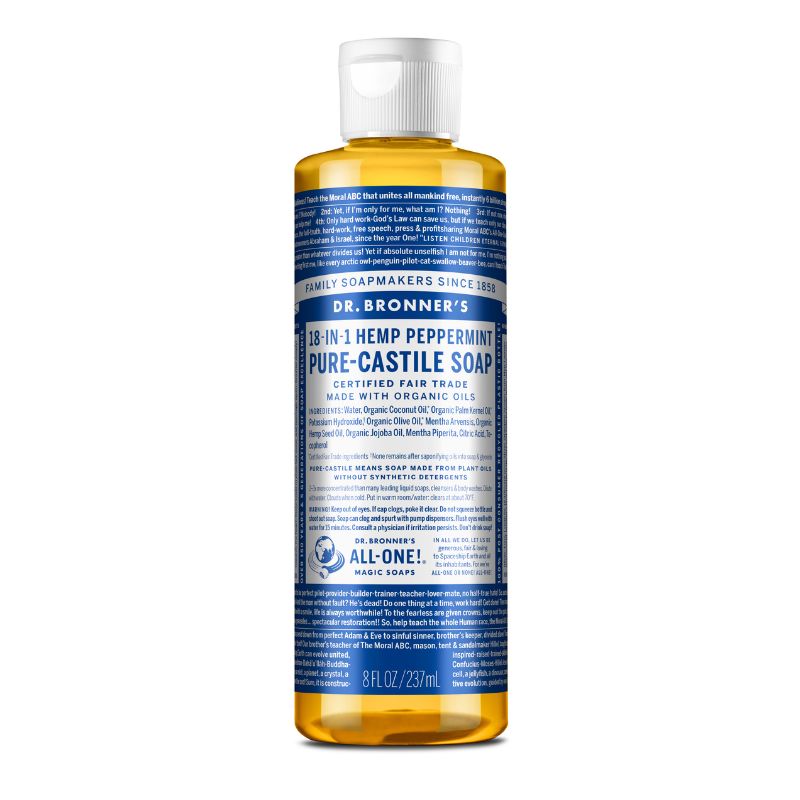 Dr. Bronner's Menta Jabón Líquido Puro de Castilla 8 oz - Farmacias Arrocha