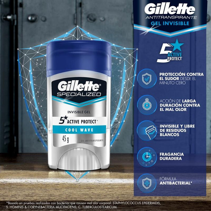 Gel Antitranspirante Gillette Specialized Cool Wave 45 g