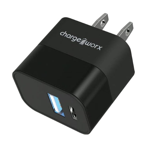 Chargeworx Cargador De Pared Con Entrada USB y Tipo C 3.1A Negro - Farmacias Arrocha